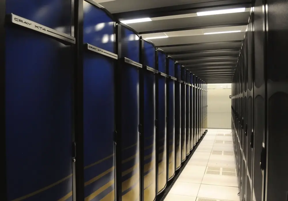 Fila de servidores en un centro de datos